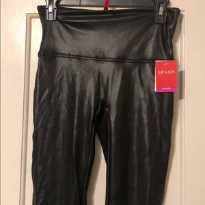 SPANX faux leather leggings, NWT